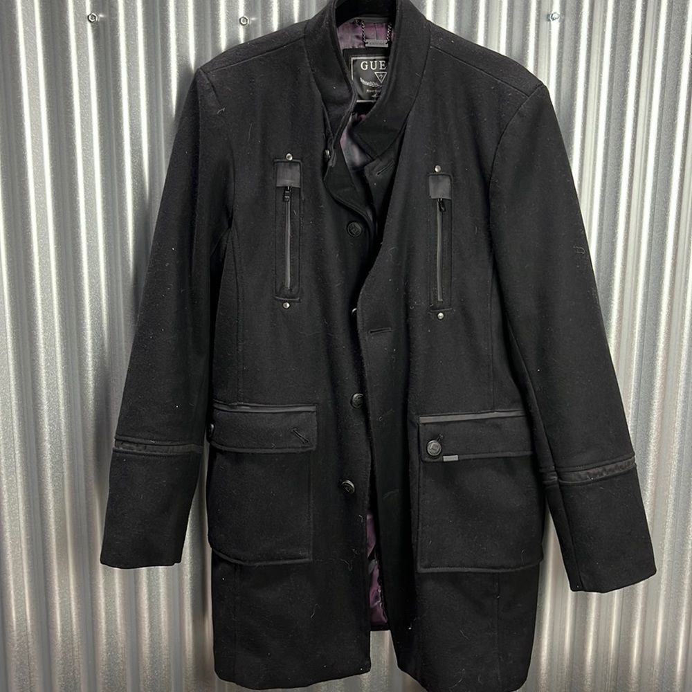 Guess Mens Trench/peacoat